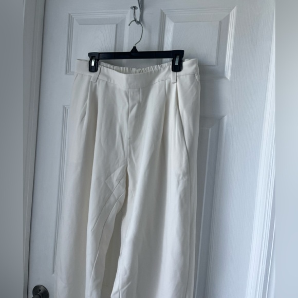Halara mid rise Elegant White Women's Pants with pockets size Large - Picture 4 of 14